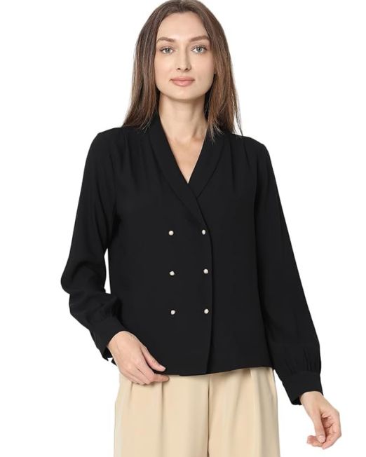 Women uffed Sleeves Shirt Style Top