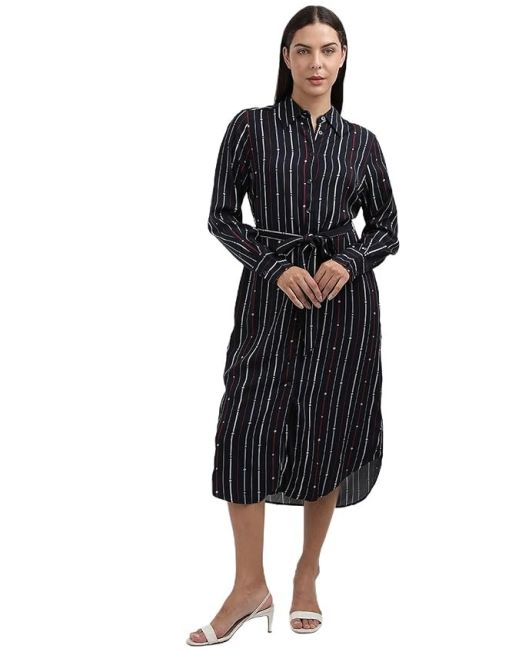 Women's Rayon Blend Shirt Knee-Length Casual Dress