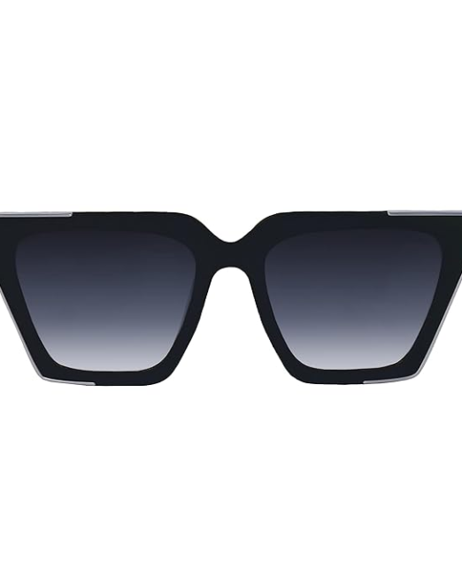 Faded Black Trendy Hybrid Cat Eye Sunglasses for Women