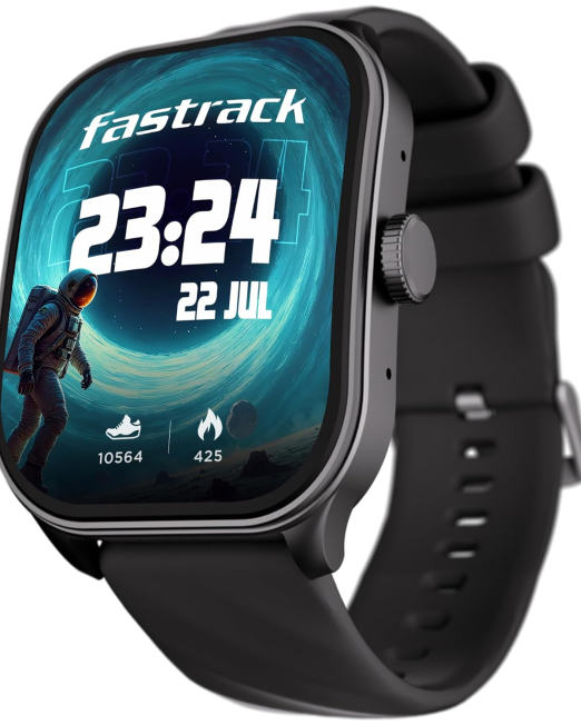 Limitless Fs2 Pro Smart Watch, 1.96" Super Amoled Arched Display with Functional Crown & Resolution of 410X502, Singlesync Bt Calling, 110+ Sports Modes, 200+ Smartwatch Faces (Black)