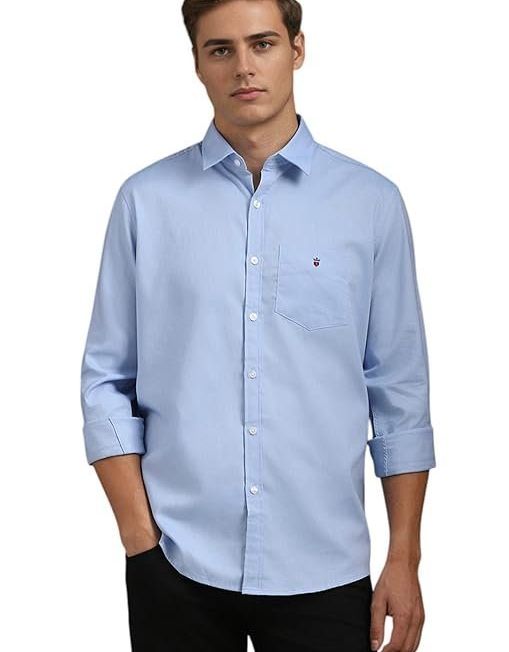 Men's Easy to Care Cotton Slim fit Solid Casual Shirt with Natural Stretch