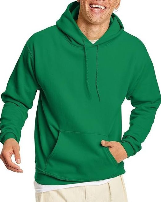 Men's Pullover EcoSmart Fleece Hooded Sweatshirt, Kelly Green, 2XL