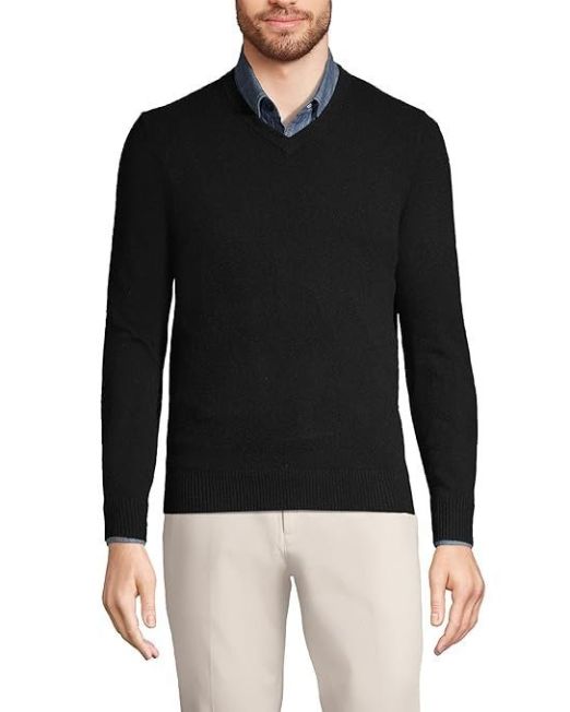 Men's Fine Gauge Cashmere V-neck Sweater