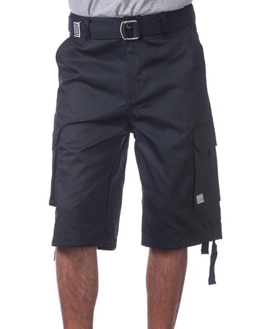 Men's Cotton Twill Cargo Shorts with Belt - Regular and Big & Tall Sizes
