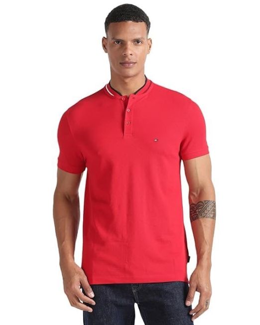 Men's Cotton Graphic Slim Fit Polo